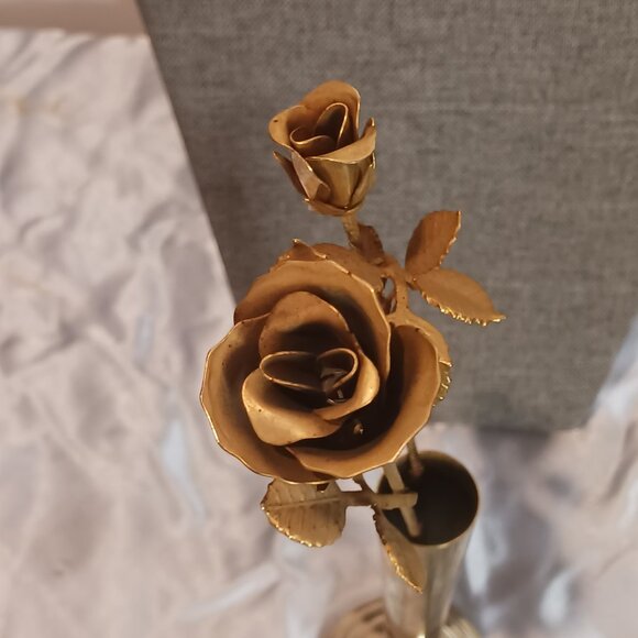 Ted Arnold Brass Roses in Vase - Picture 3 of 5